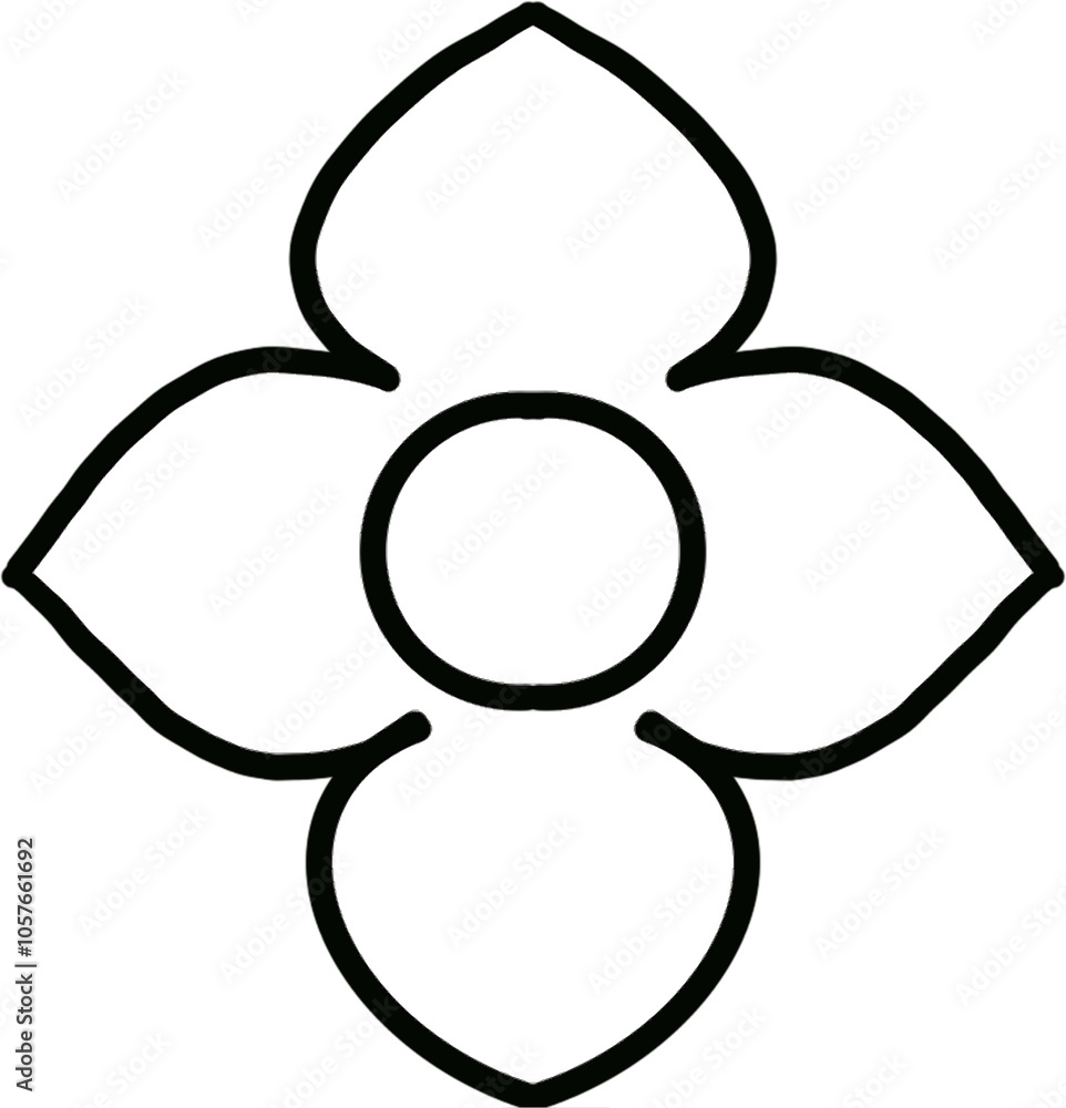 Flower Thai Line Art Style Hand Drawn Illustration Flower Thai Line Art Style Hand Drawn Illustration