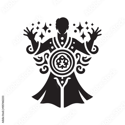 Enchanting Magician Silhouette Vectors for Posters, T-Shirts & More