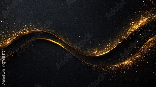 abstract black background with gold particles on the background