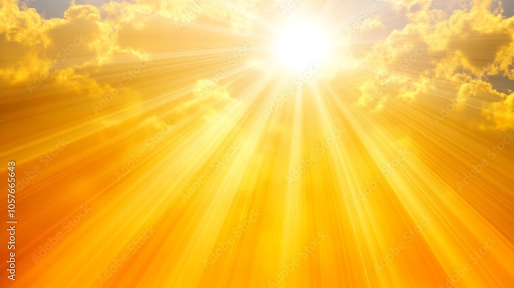 Radiant sunbeams pierce through dramatic clouds, a stunning cloudscape illuminated by bright, majestic rays of sunlight Radiant sunbeams pierce through dramatic clouds, a stunning cloudscape illuminated by bright, majestic rays of sunlight