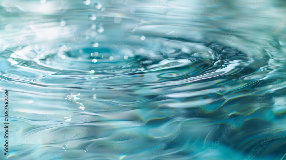 Clear blue mint water with gentle wave rings Clear blue mint water with gentle wave rings