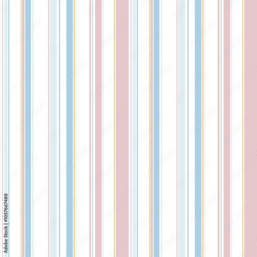 Vertical striped pattern with pink, blue, yellow, white random width stripes. Perfect for textile, fabric, wallpapers, bedclothing, backdrop, wraping, wall hanging Vertical striped pattern with pink, blue, yellow, white random width stripes. Perfect for textile, fabric, wallpapers, bedclothing, backdrop, wraping, wall hanging