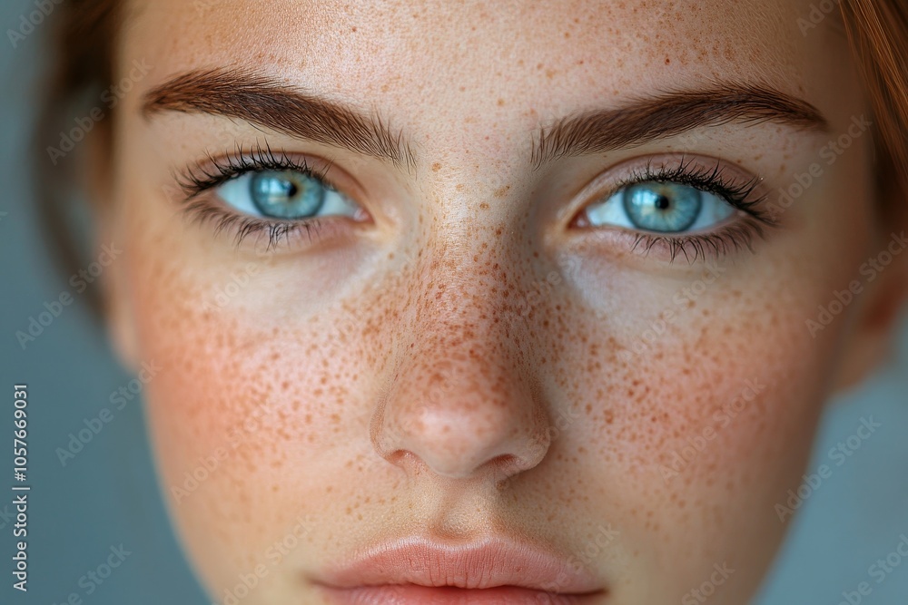 young female have freckles on her face, Generative AI young female have freckles on her face, Generative AI