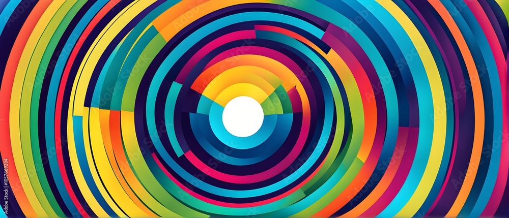 gentle loop of concentric circles softly expanding and contracting, each ring changing vibrant colors gentle loop of concentric circles softly expanding and contracting, each ring changing vibrant colors