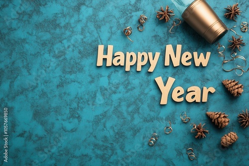 blue background ‘happy new year’