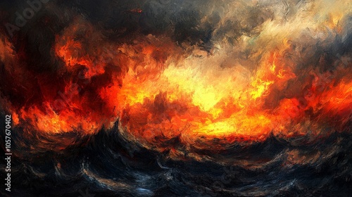 Raging Inferno: Apocalyptic Waves of Flames and Smoke