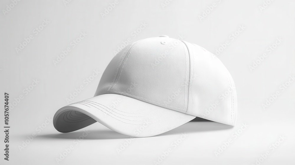 mockup of a white baseball cap displayed against a pure white background, emphasizing its clean lines and versatile style, suitable for branding or design purposes mockup of a white baseball cap displayed against a pure white background, emphasizing its clean lines and versatile style, suitable for branding or design purposes
