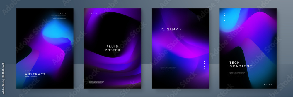 Elegant Abstract Fluid Gradient Art Poster Design Elegant Abstract Fluid Gradient Art Poster Design