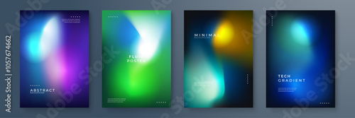 Modern Abstract Posters with Colorful Fluid Gradients. Modern abstract posters featuring vibrant fluid gradients. Perfect for artistic designs, digital presentations, and contemporary decor projects