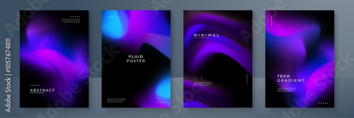 Modern Abstract Posters with Colorful Fluid Gradients. Modern abstract posters featuring vibrant fluid gradients. Perfect for artistic designs, digital presentations, and contemporary decor projects