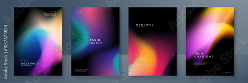 Modern Abstract Fluid Gradient Minimalist Tech Posters