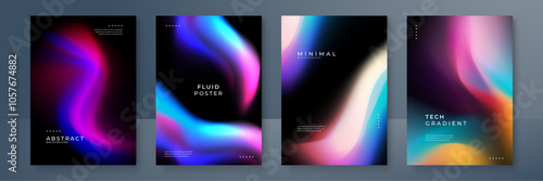 Elegant Abstract Fluid Gradient Art Poster Design