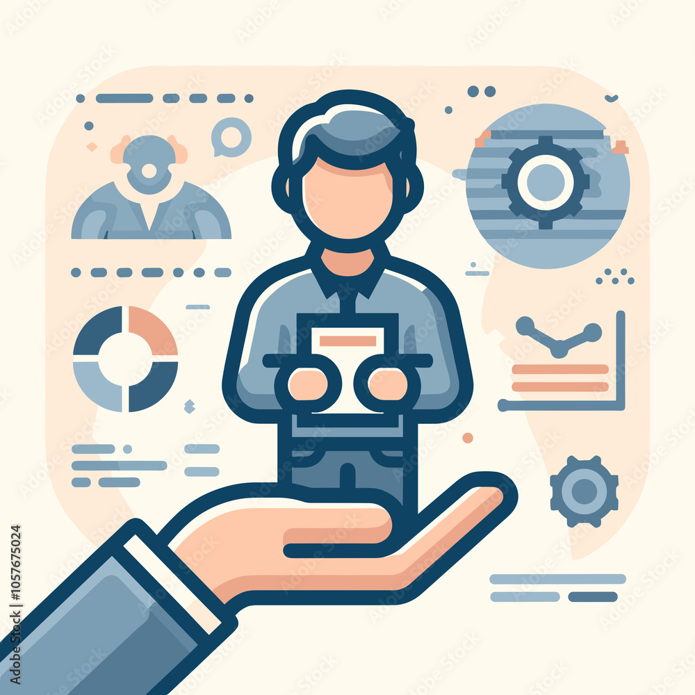 person holding paper documents with confident mood and business graphics background person holding paper documents with confident mood and business graphics background