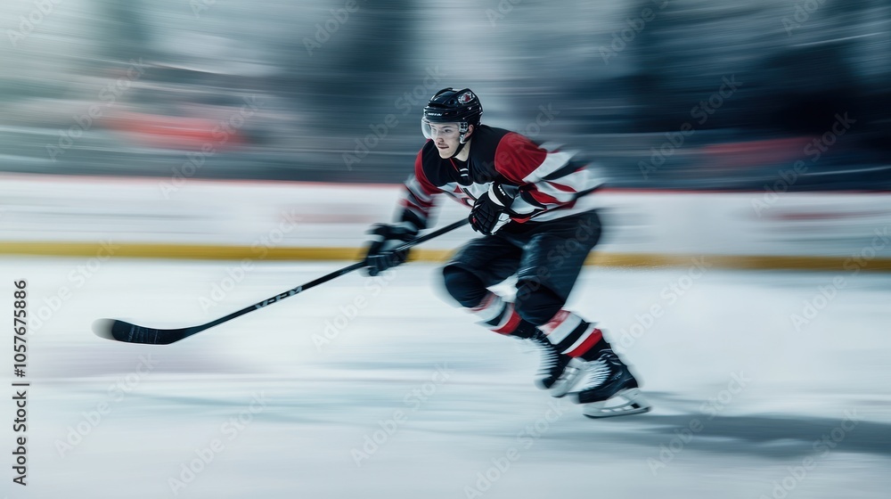 Obraz premium Hockey Player in Motion