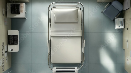 hospital bed, top view.  photo