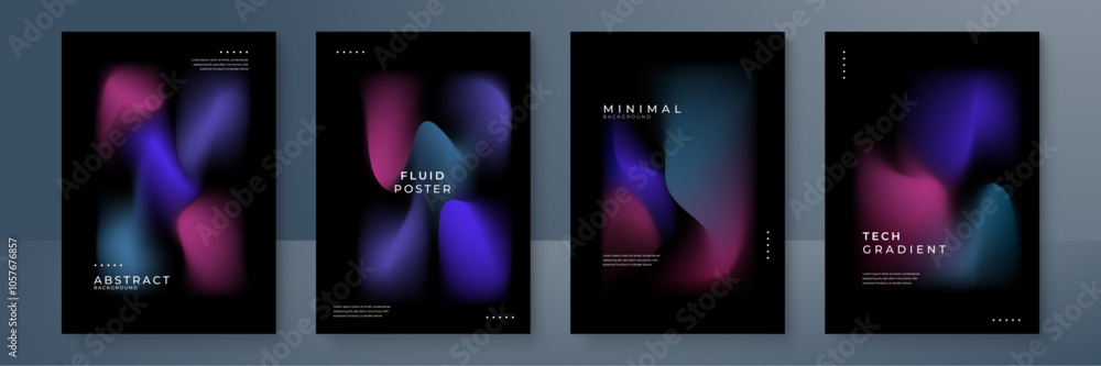 Fototapeta premium Abstract Gradient Posters with Fluid Design Elements