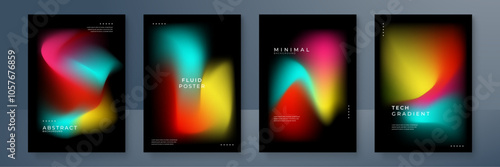 Modern Abstract Posters with Colorful Fluid Gradients. Modern abstract posters featuring vibrant fluid gradients. Perfect for artistic designs, digital presentations, and contemporary decor projects