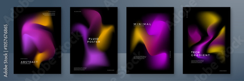 Modern Abstract Posters with Colorful Fluid Gradients. Modern abstract posters featuring vibrant fluid gradients. Perfect for artistic designs, digital presentations, and contemporary decor projects