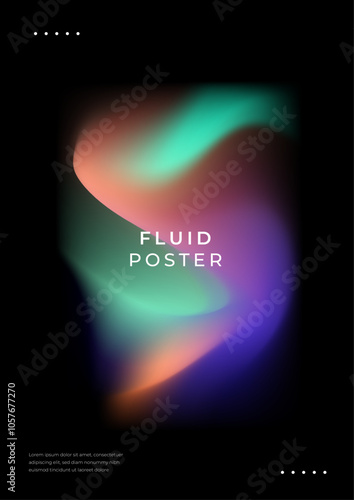 Colorful Abstract Light Waves on Black Background
