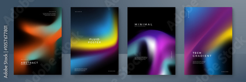 Elegant Abstract Fluid Gradient Art Poster Design