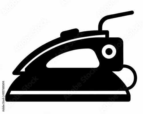 Straightening iron silhouette vector black on white background