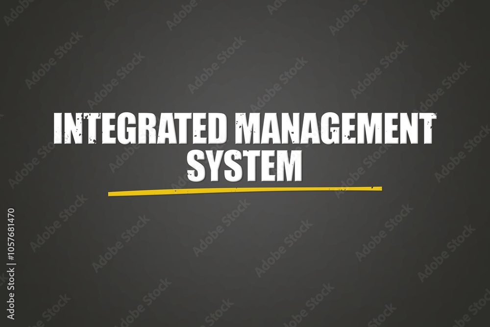 Obraz premium Integrated Management System. A blackboard with white text. Illustration with grunge text style.