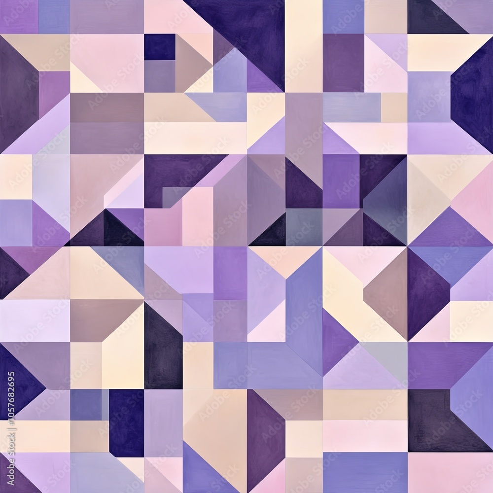 Abstract geometric shapes in dark and light purple tones creating a modern pattern for graphic design projects Abstract geometric shapes in dark and light purple tones creating a modern pattern for graphic design projects