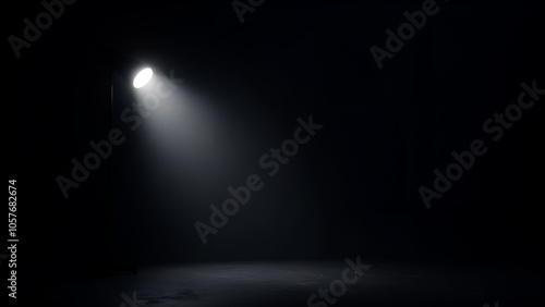 large light source on a black background