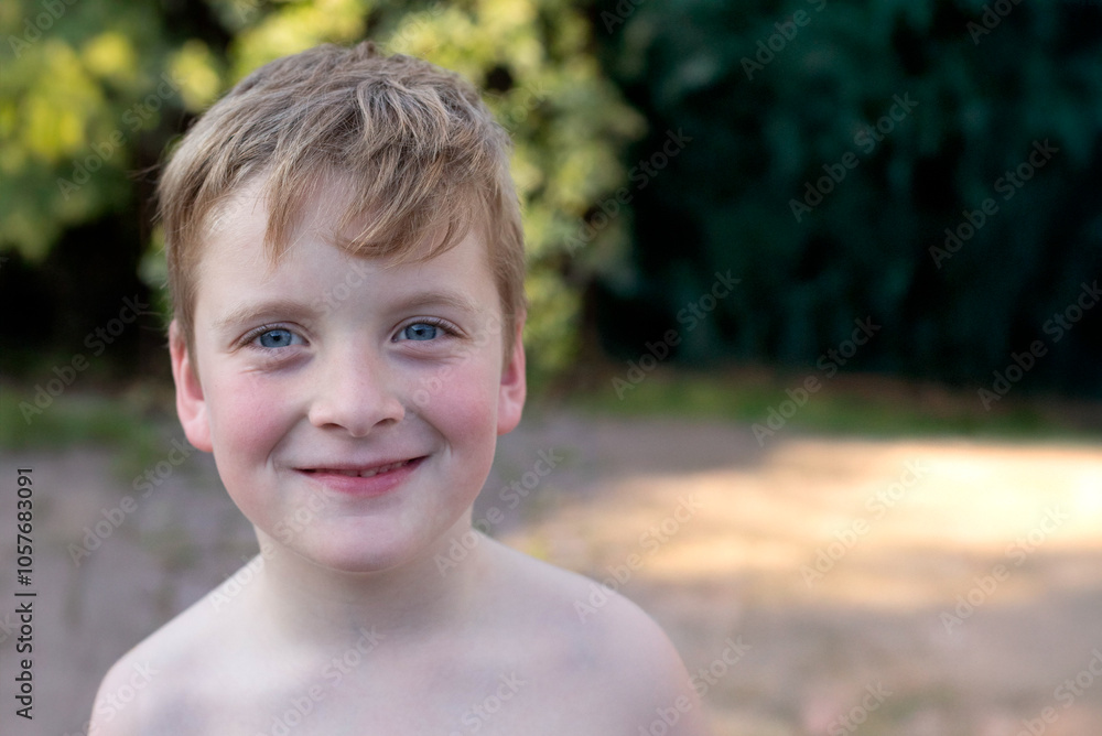 Smiling blond boy with freckles. Smiling blond boy with freckles.