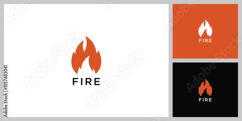 Fire Flame Logo design vector. Bonfire Silhouette Logotype icon