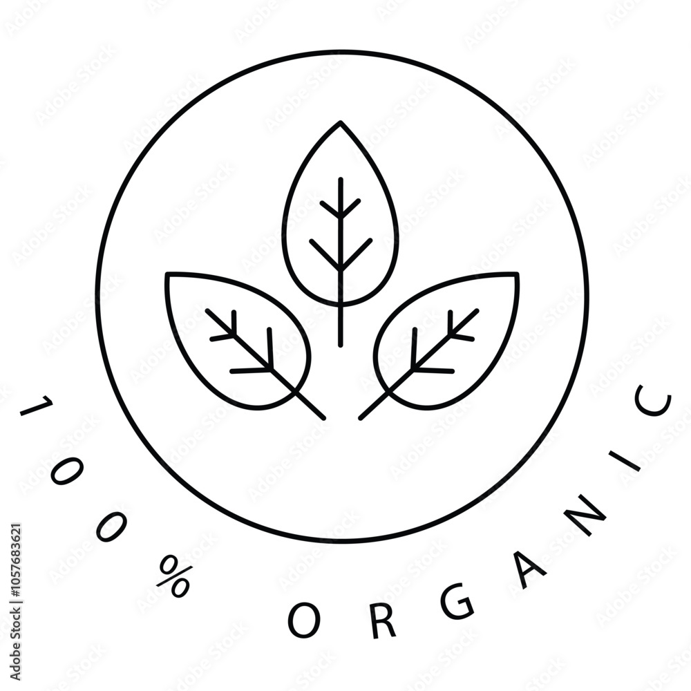 Pure Green Organic Leaf Vector Icon Design