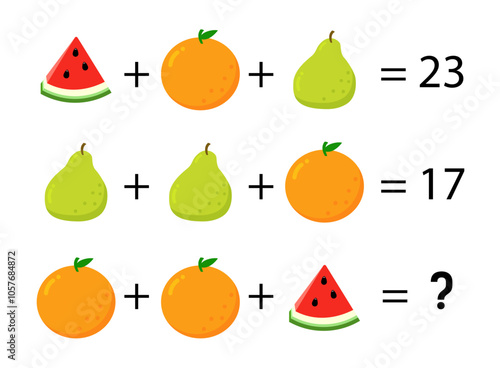 A game for children. Fruits are different. Cute vector color illustration.