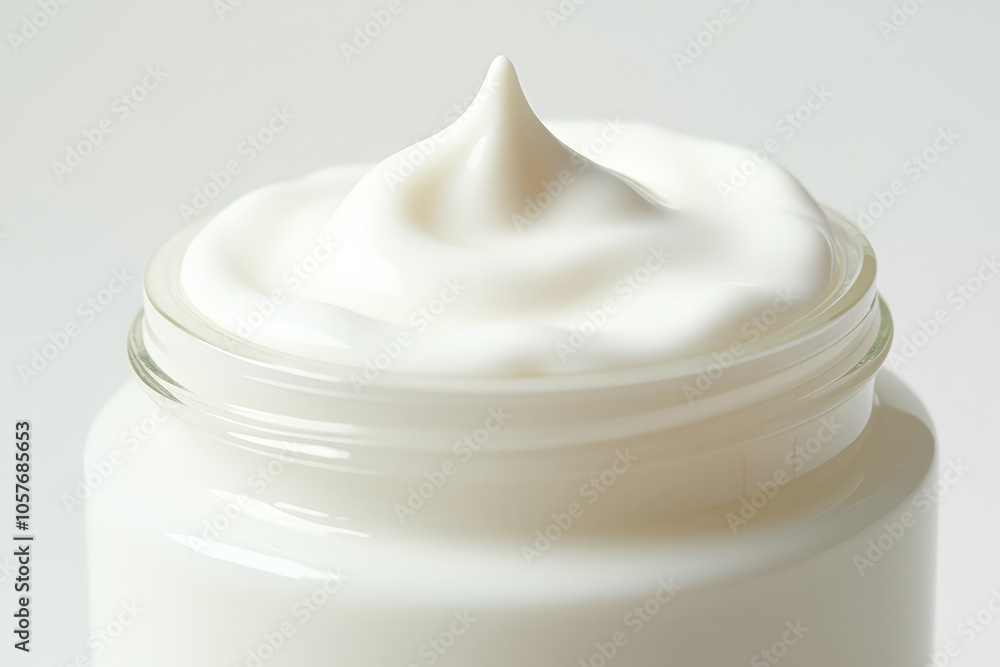 an open jar of skin moisturizer top view, side view, close up an open jar of skin moisturizer top view, side view, close up