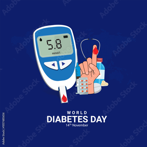 World Diabetes Day. November 14, vector logotype icon. abstract Vector illustration, World diabetic awareness day, World Diabetes Day, Diabetes Vector, Vector Illustration of World Diabetes Day, 