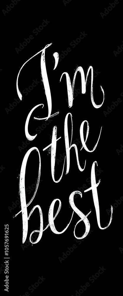 Obraz premium I am the best. White I'm the best lettering on a black background.