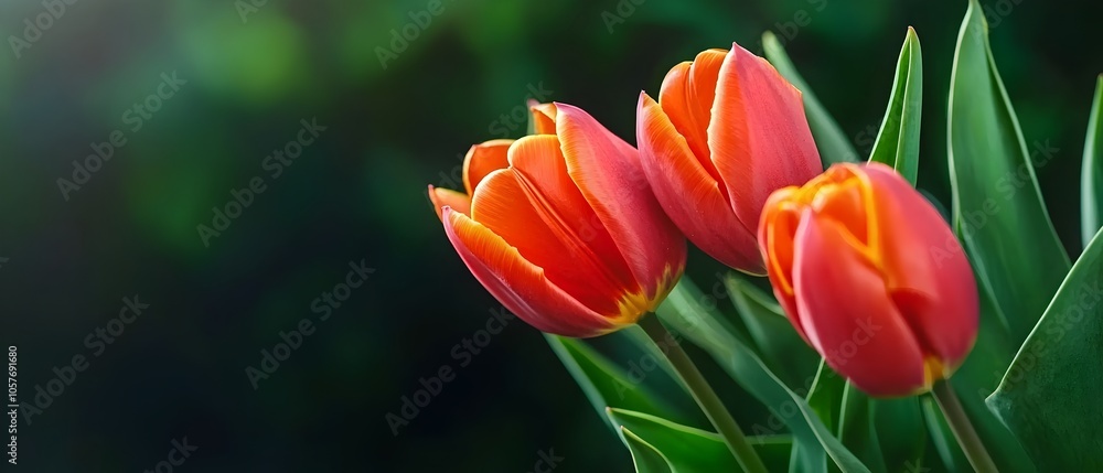 Vibrant sunlit tulips in full bloom against a lush verdant backdrop of a beautiful spring garden capturing the essence of the season with its cheerful natural splendor Vibrant sunlit tulips in full bloom against a lush verdant backdrop of a beautiful spring garden capturing the essence of the season with its cheerful natural splendor
