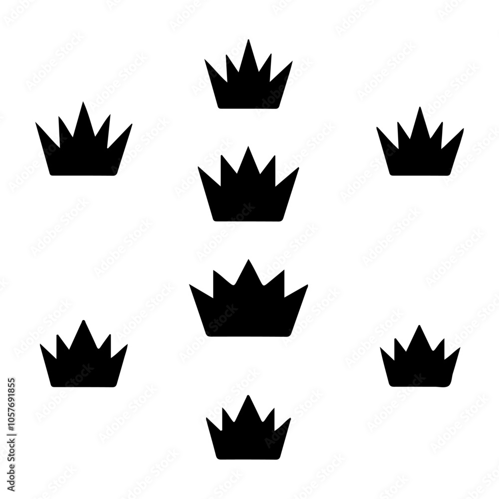 Crown icon silhouette set vector art design image Crown icon silhouette set vector art design image