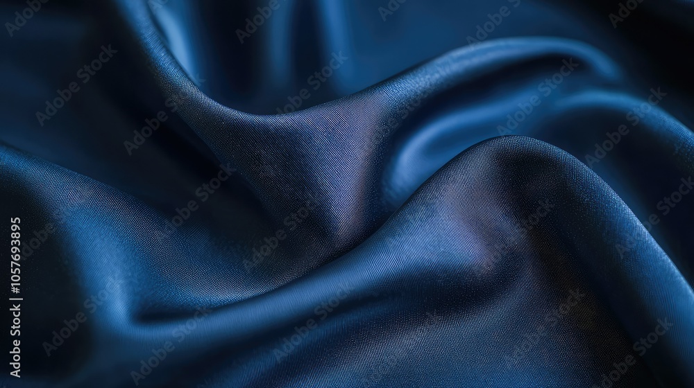 Fototapeta premium Elegant Navy Blue Fabric with Bokeh Background