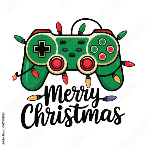 Merry Christmas video game Controller tshirt design