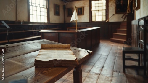 A replica of a courtroom from the Salem Witch Trials with information about the infamous event and its impact on history.