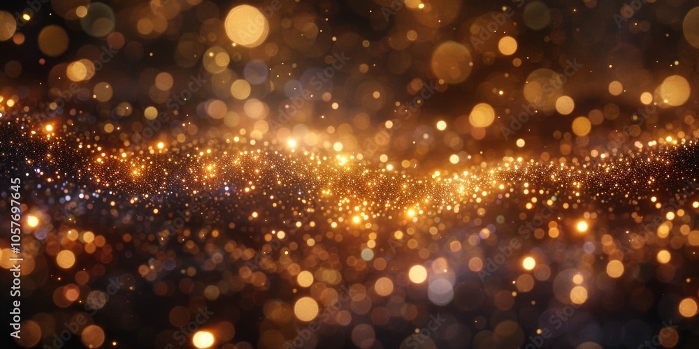 A mesmerizing display of shiny golden textures glimmers against a rich dark background, creating a captivating visual sensation that evokes a sense of warmth and elegance