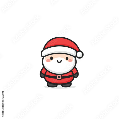 Vector isolated cartoon cute Santa Claus Christmas Saint Nicolas icon