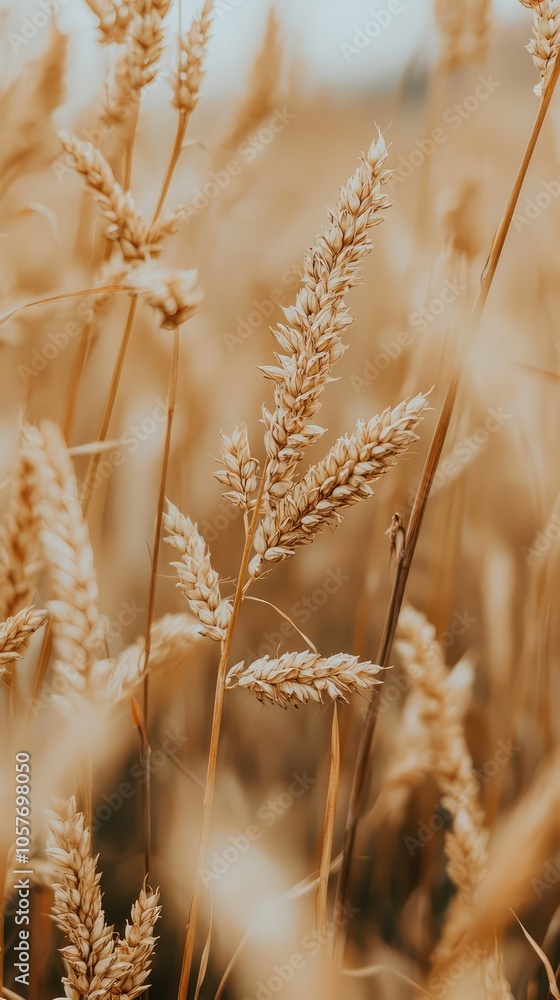 Fototapeta premium Golden Corn Stalks Swaying in Gentle Breeze