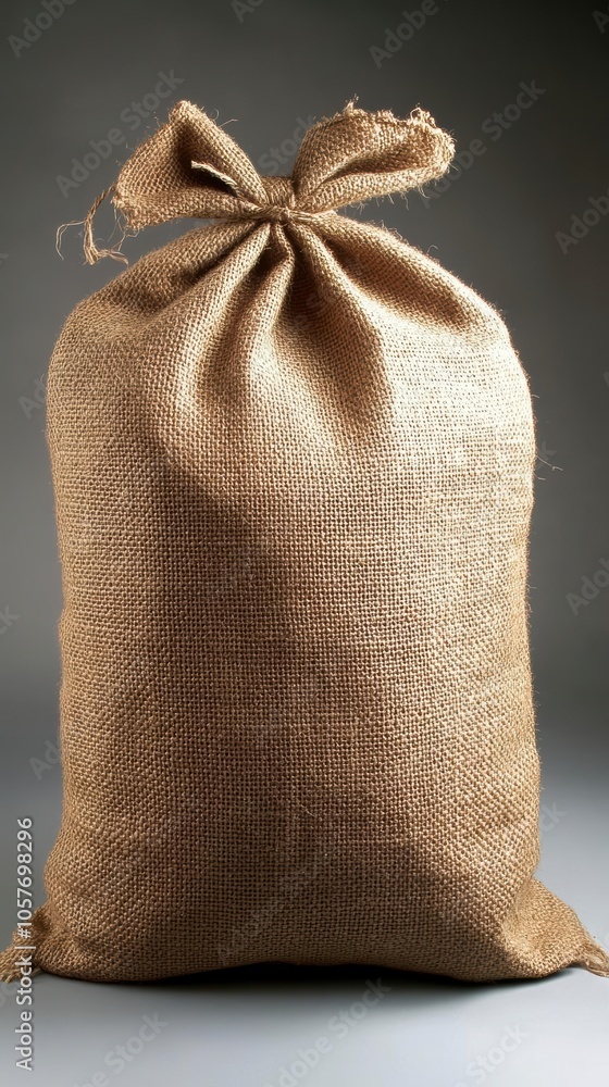 A burlap sack tied with a bow A burlap sack tied with a bow