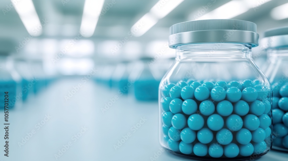 Futuristic Lab Scene with Lipid Nanoparticles Futuristic Lab Scene with Lipid Nanoparticles