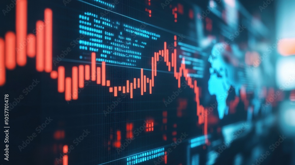 Glowing Financial Data Visualization of Earth Network Glowing Financial Data Visualization of Earth Network