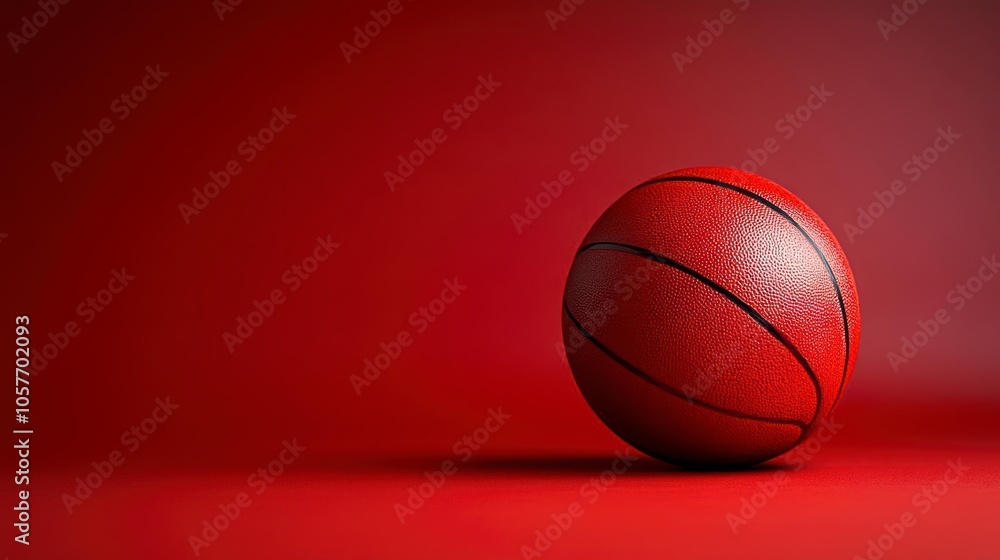 Leather basketball with black lines on a plain surface Leather basketball with black lines on a plain surface