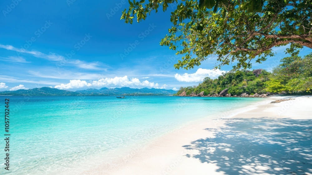 Serene Beach with Crystal Clear Blue Water Serene Beach with Crystal Clear Blue Water