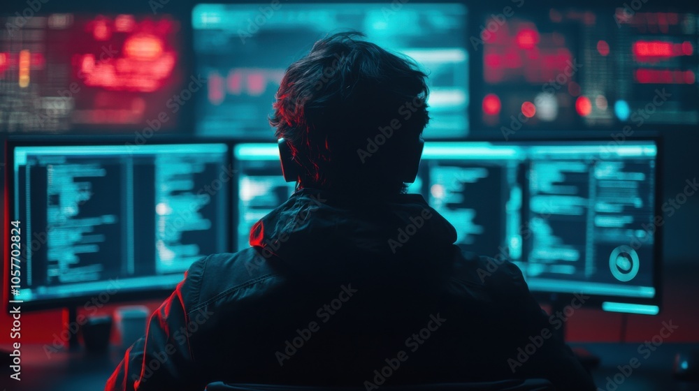 Hacker Analyzing Security Breach Opportunities Hacker Analyzing Security Breach Opportunities