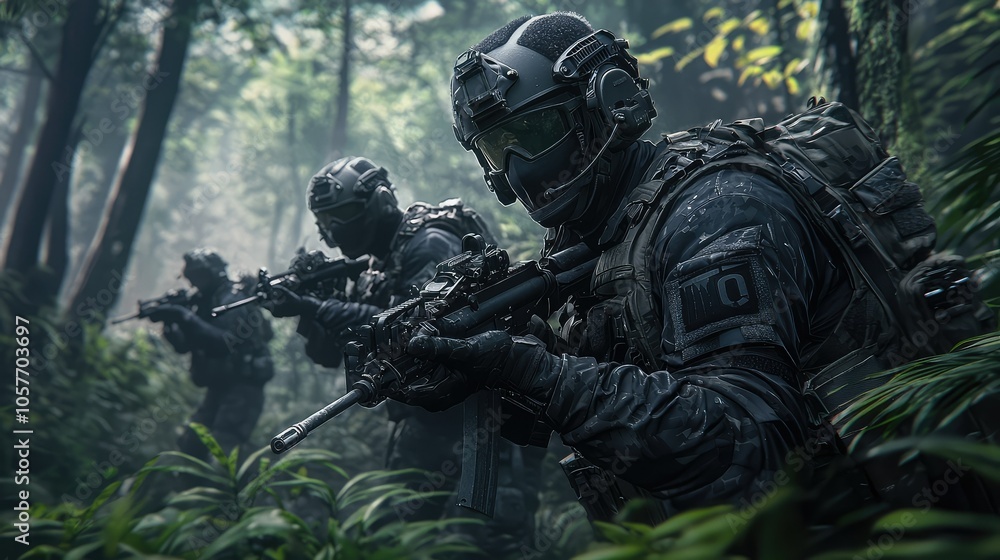 Tactical Operation of Special Forces Team in Jungle Tactical Operation of Special Forces Team in Jungle